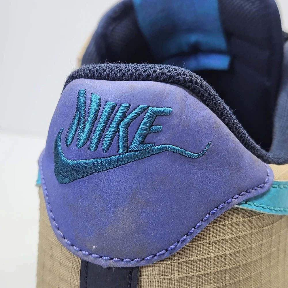 Nike Air Force 1 Low Shoes Mens Size 13 Beige Blue Suede Sneakers CD0887-201